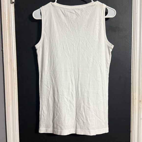 3/$14 Chico’s Cotton V-neck Tank Top Off White Size: 0 (S) - Picture 2 of 3